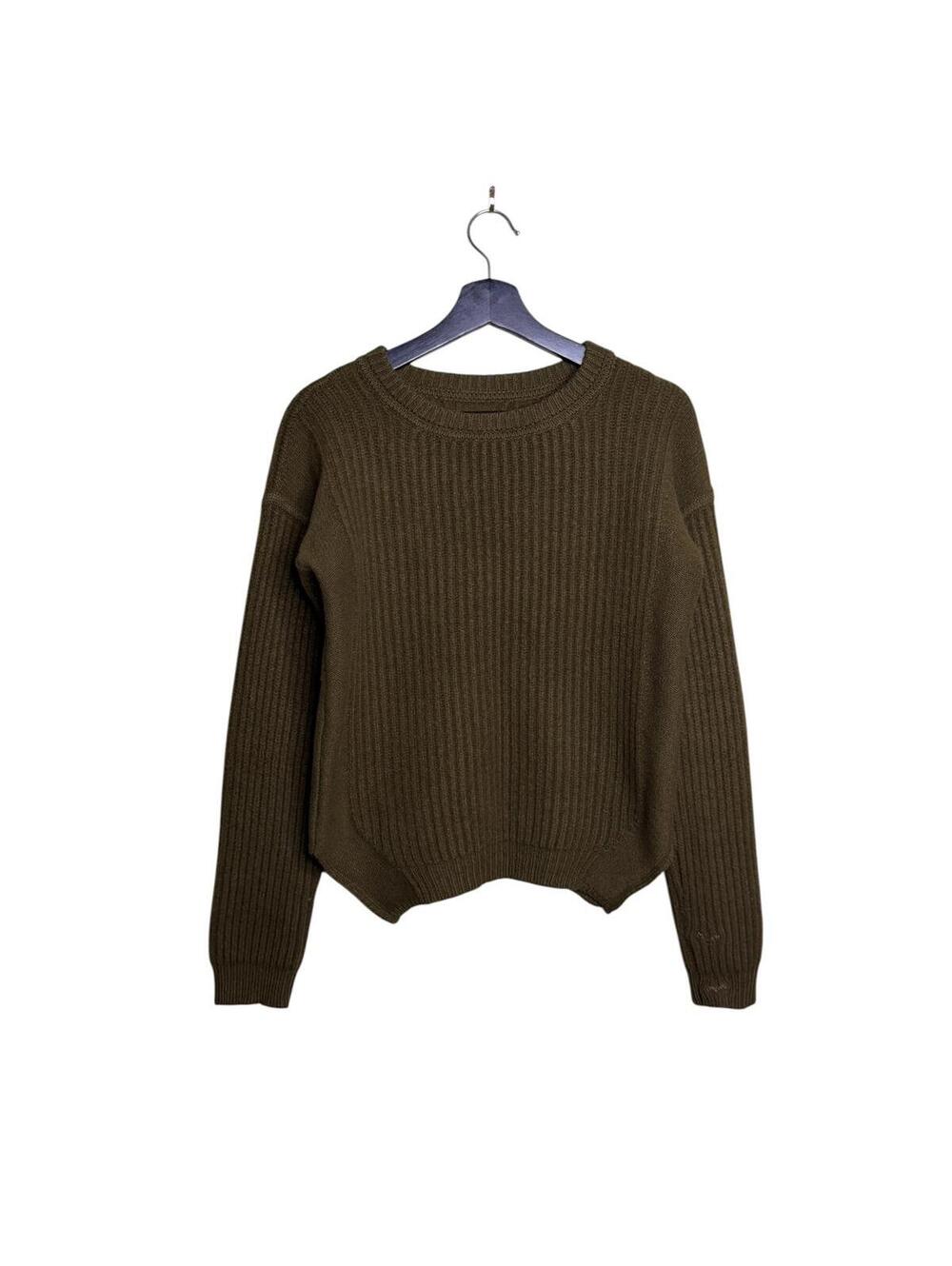 Rick Owens Sisyphus Knit Dirty Green Ribbed Wool Sweater